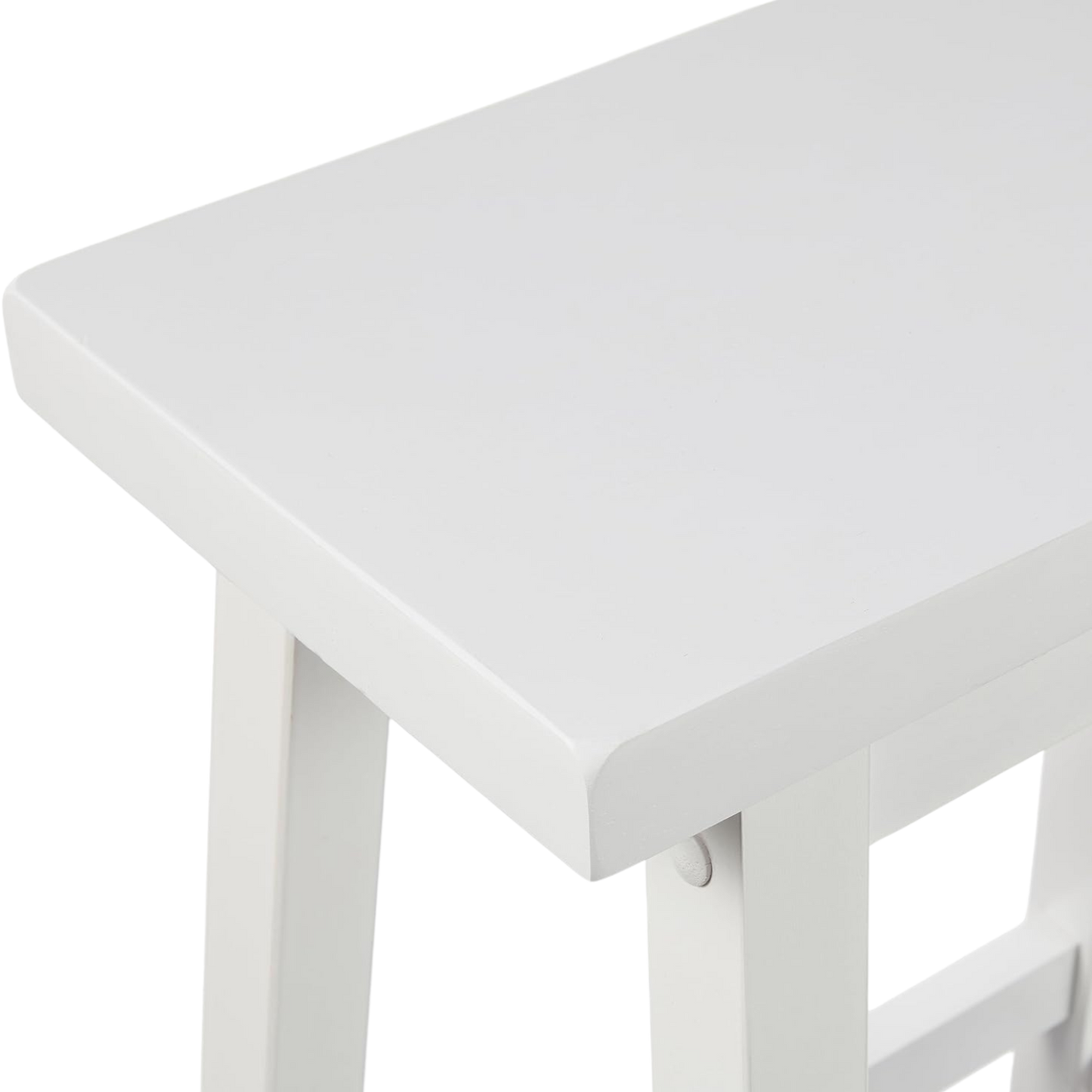 Bar Stool Set of Two Counter Height for Kitchen | White from AHF Depot - Close-up image of white Finish Pattern against a clean white background.