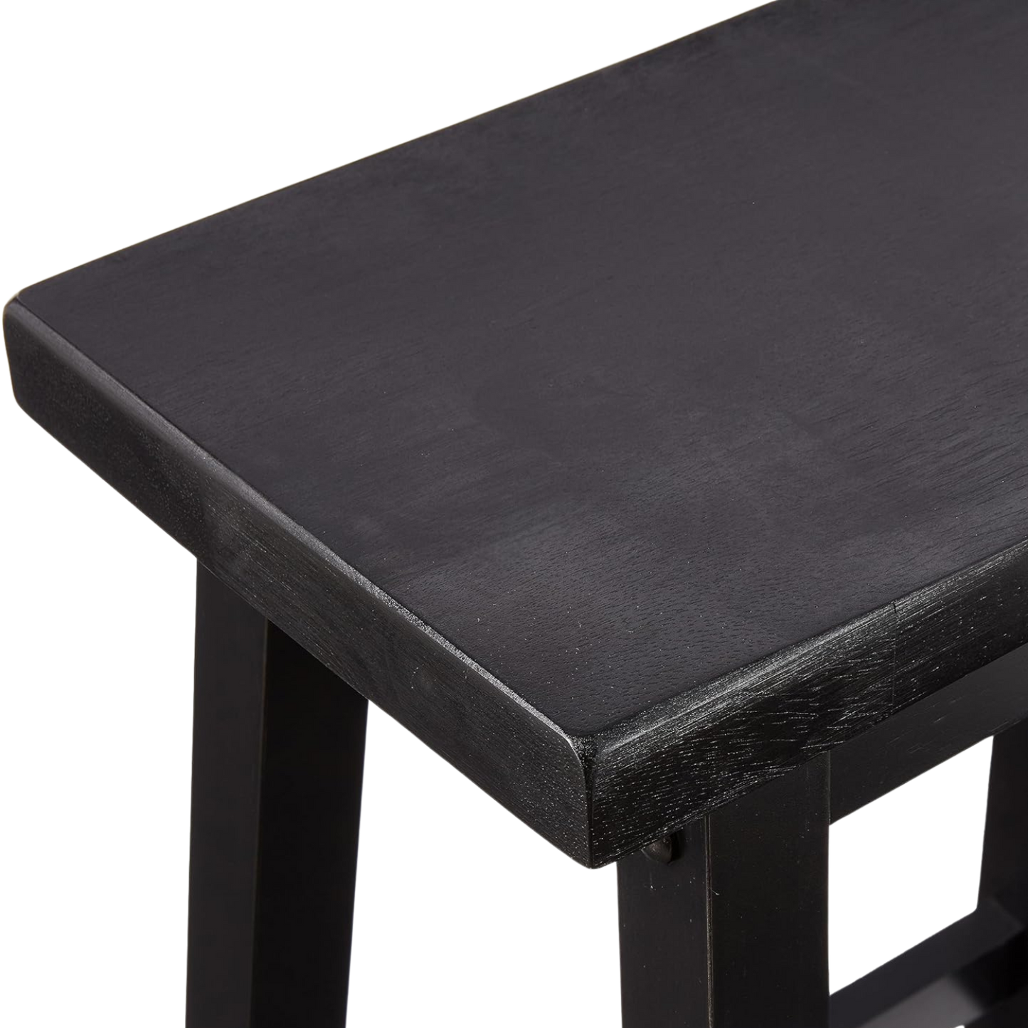 Bar Stool Set of Two Counter Height for Kitchen | Black from AHF Depot - Close-up image of Woodgrain Black Finish Pattern against a clean white background.