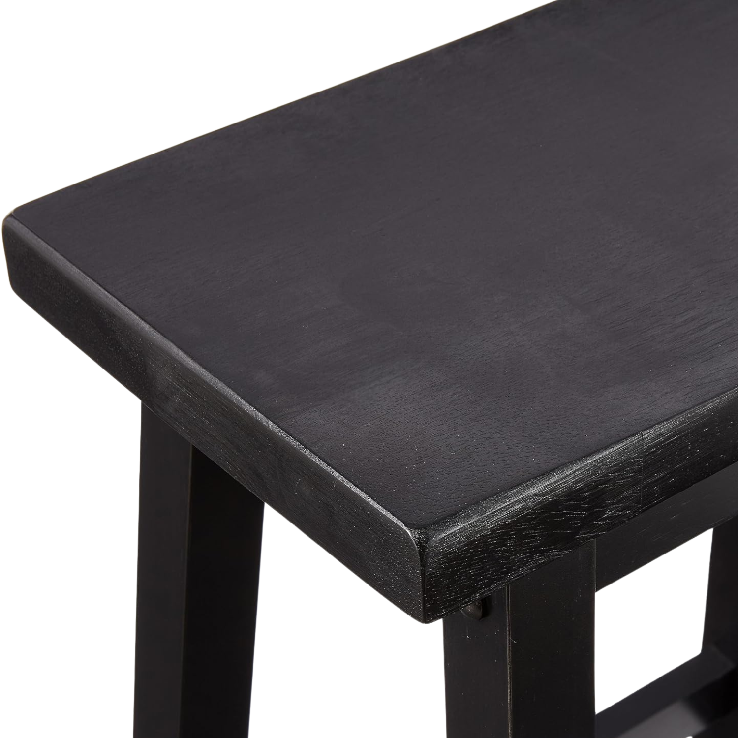 Bar Stool Set of Two Counter Height for Kitchen | Black from AHF Depot - Close-up image of Woodgrain Black Finish Pattern against a clean white background.